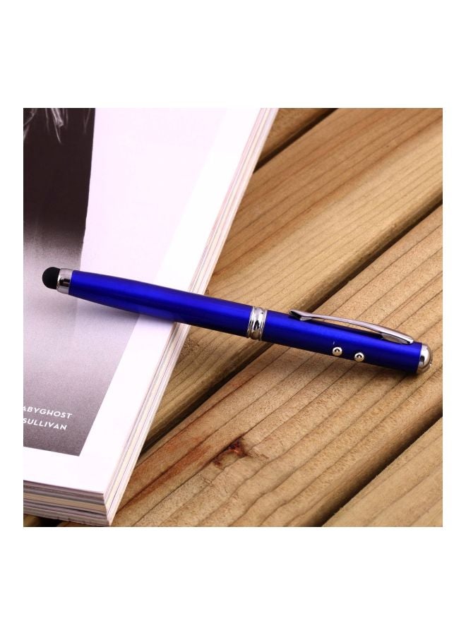 4-In-1 Stylus Ball Pen Blue/Silver - Image 4